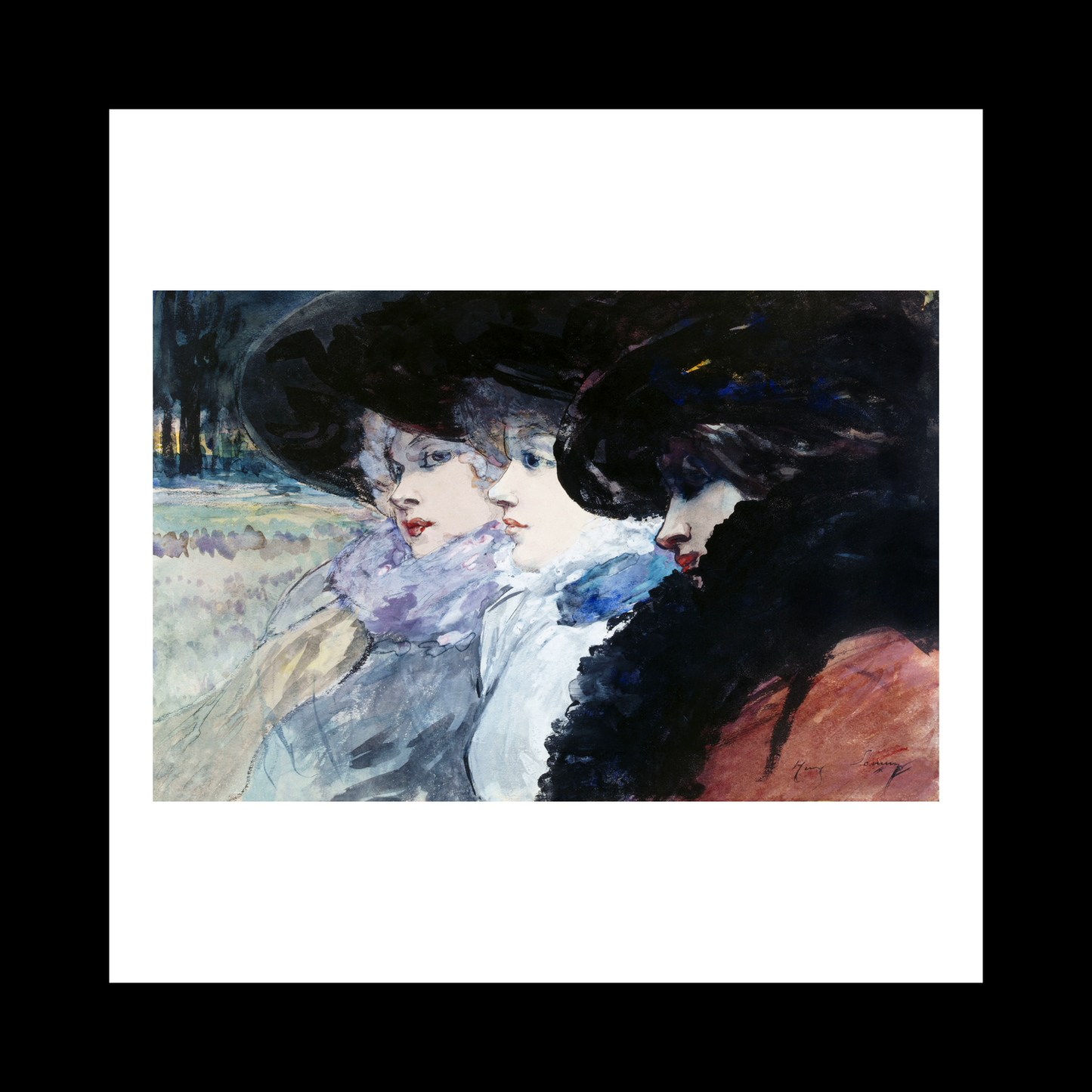 Three women profile (1890-1900) painting