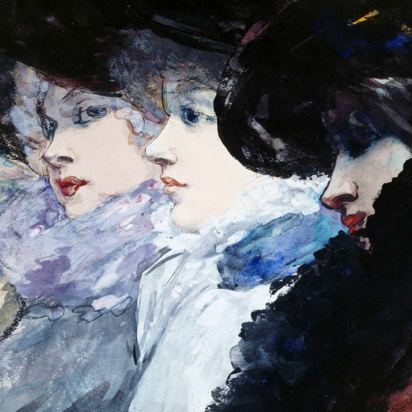 Three women profile (1890-1900) painting