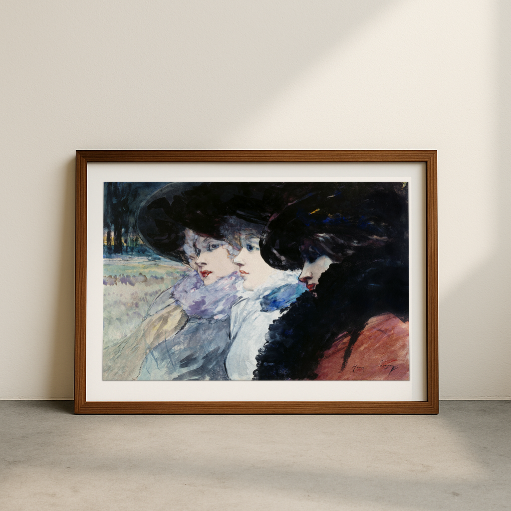 Three women profile (1890-1900) painting