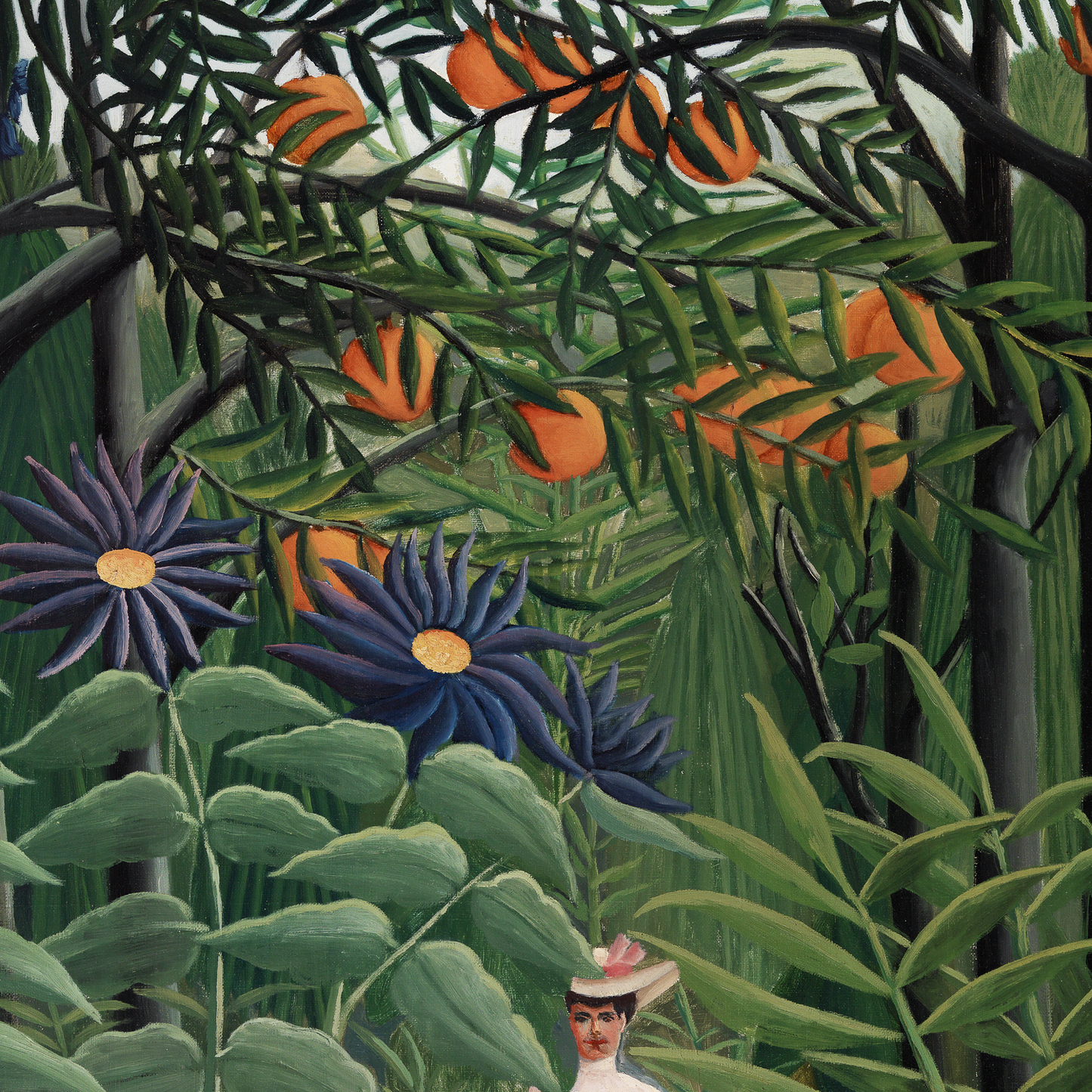 Woman Walking in an Exotic Forest