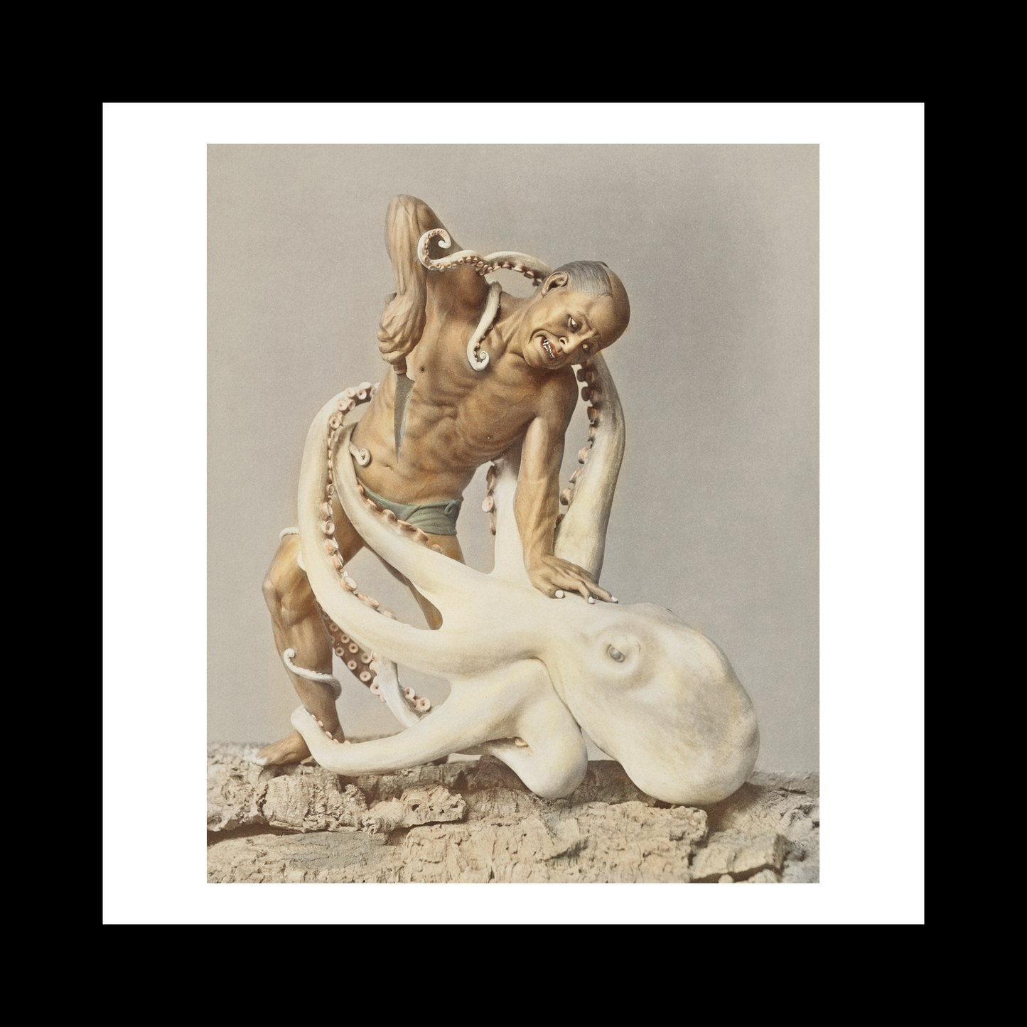 Wood Carving, hand–colored albumen silver