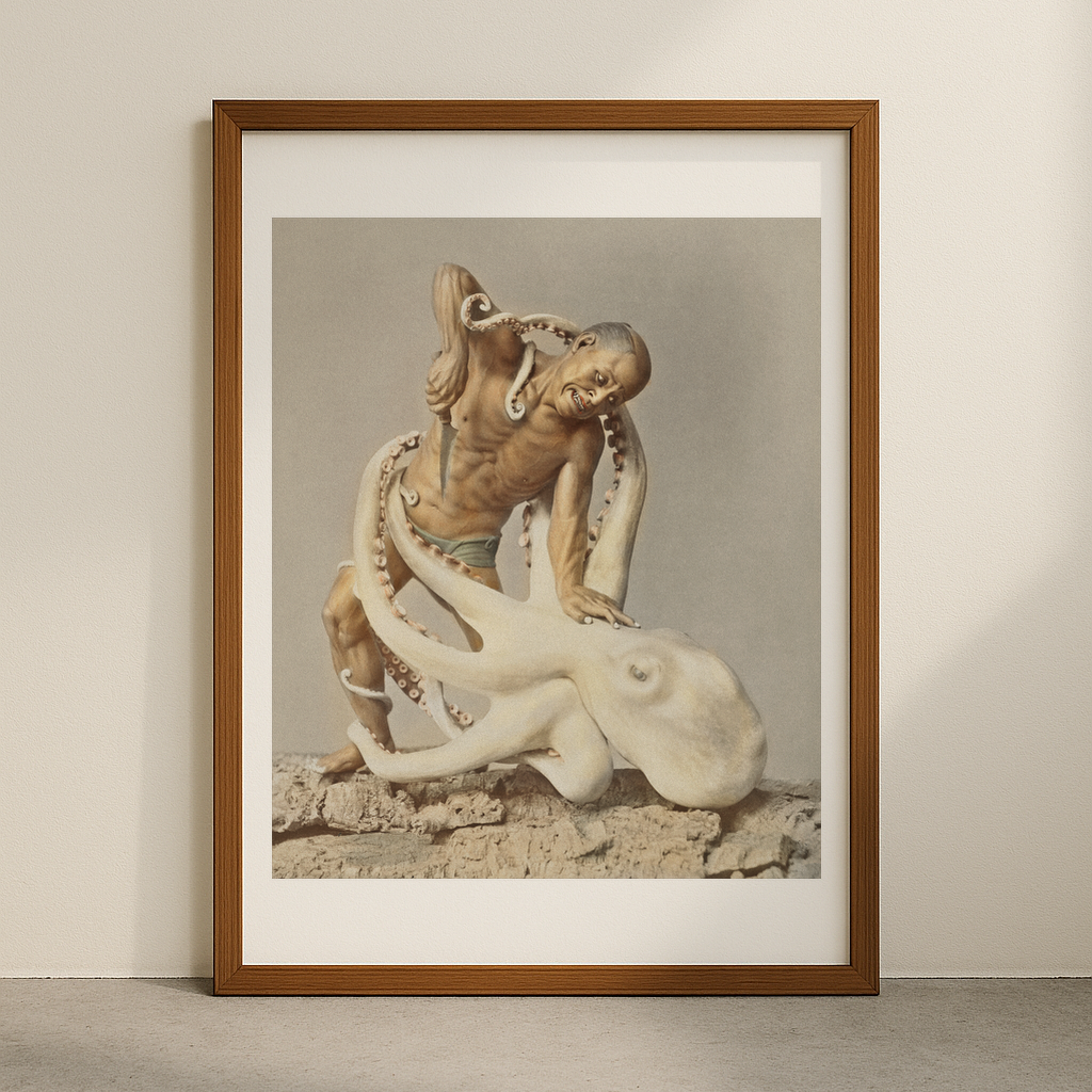 Wood Carving, hand–colored albumen silver