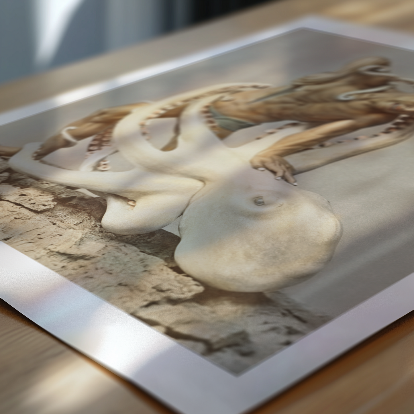 Wood Carving, hand–colored albumen silver