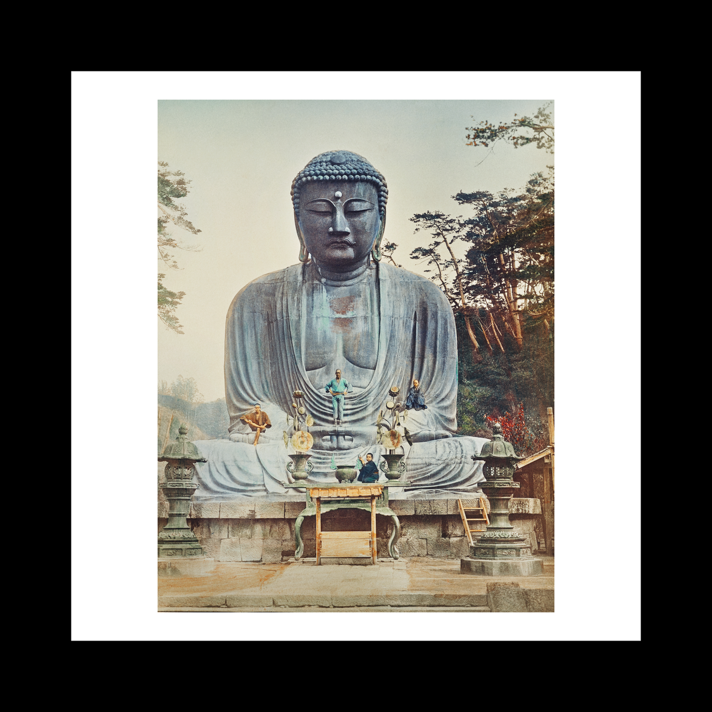 Bronze Buddha Kamakura, hand–colored albumen