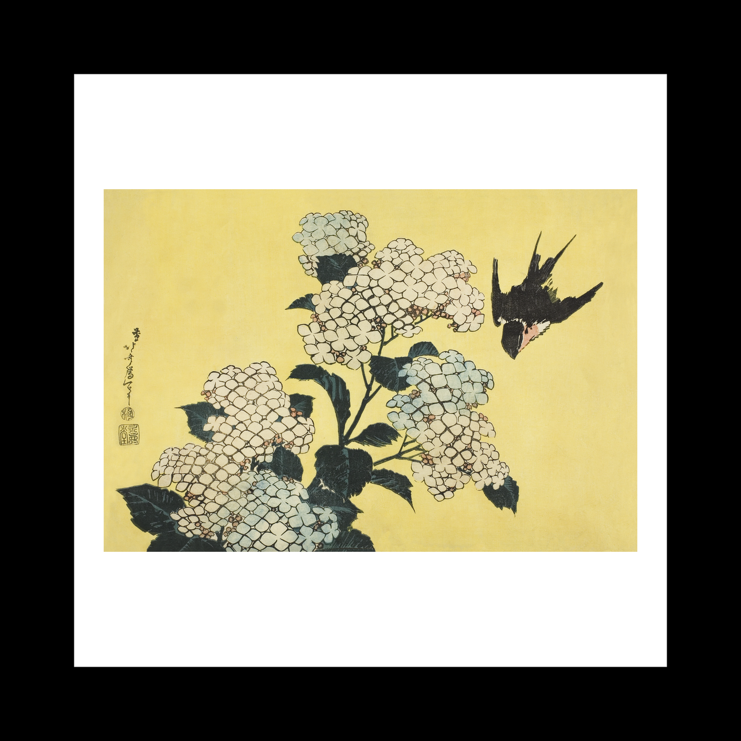 Hydrangea and Swallow
