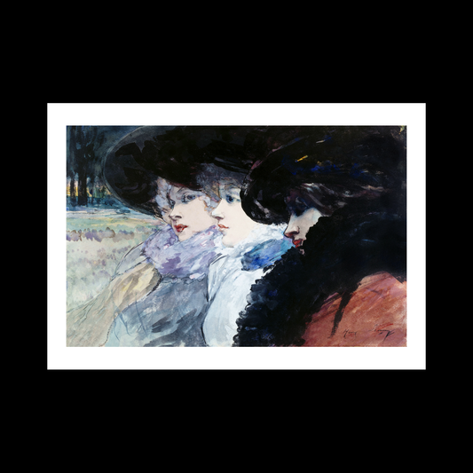 Three women profile (1890-1900) painting