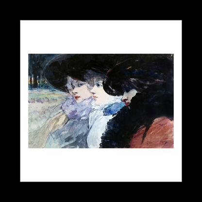 Three women profile (1890-1900) painting