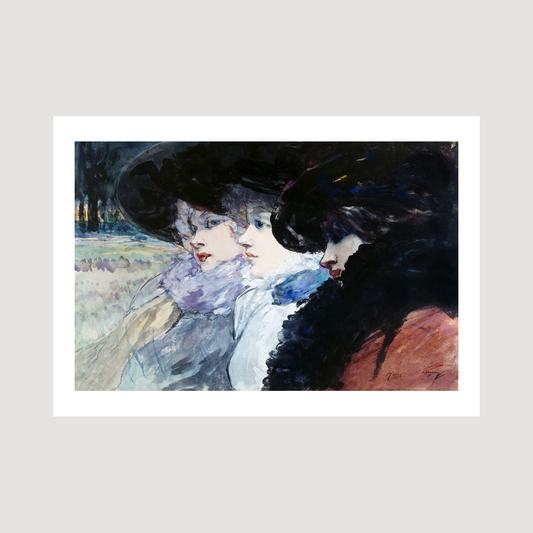 Three women profile (1890-1900) painting