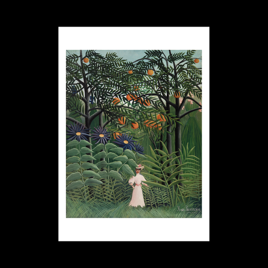 Woman Walking in an Exotic Forest