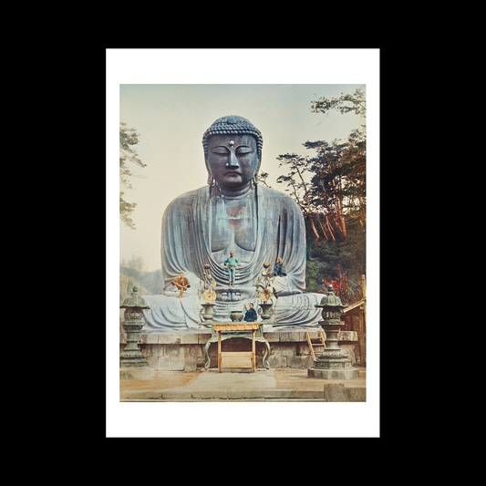 Bronze Buddha Kamakura, hand–colored albumen