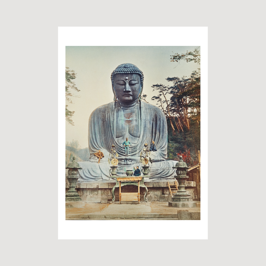 Bronze Buddha Kamakura, hand–colored albumen