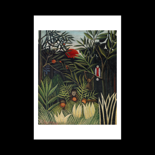 Monkeys and Parrot in the Virgin Forest