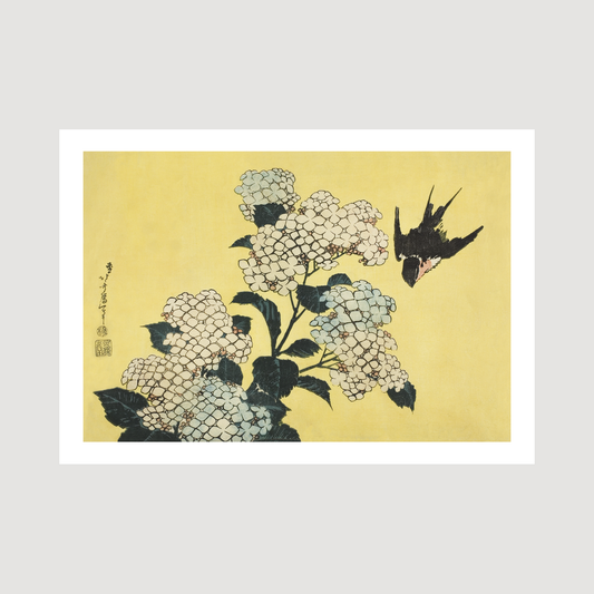 Hydrangea and Swallow
